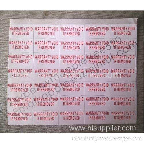 Tamper Evident Security Sticker,rectangular Destructible Warranty Sticker,warranty Void If Removed Eggshell Sticker 